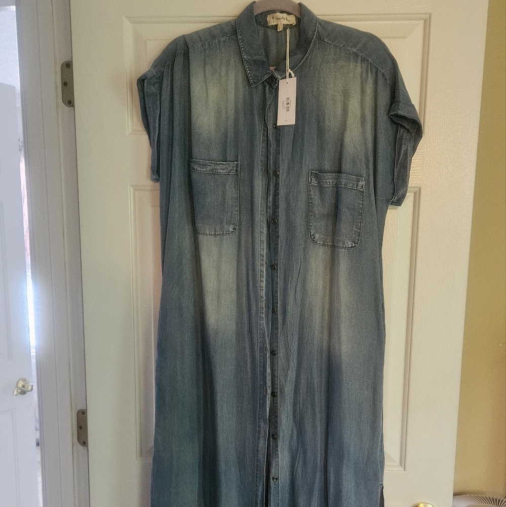 Maxi Blue Jean Jumper Dress